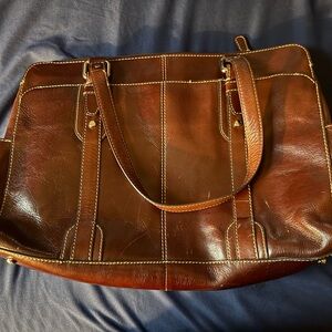 Fossil Burgundy Leather Tote Bag
